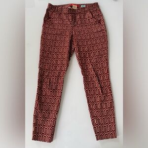 Cartonnier Charlie Trouser Red Geometric Slim Pants | Size 4